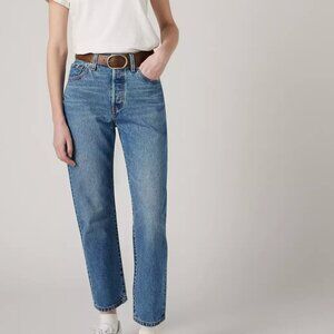 Levi's Premium Big E 501 Original Cropped Medium Wash Denim Jeans Women size 26